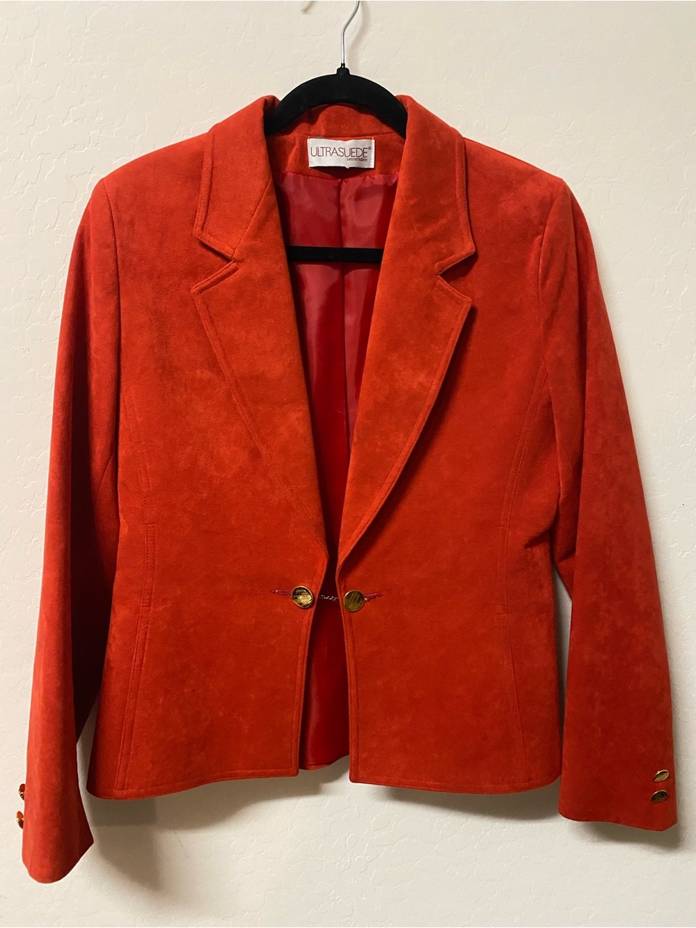 Vintage Women's Red Suede Blazer Jacket